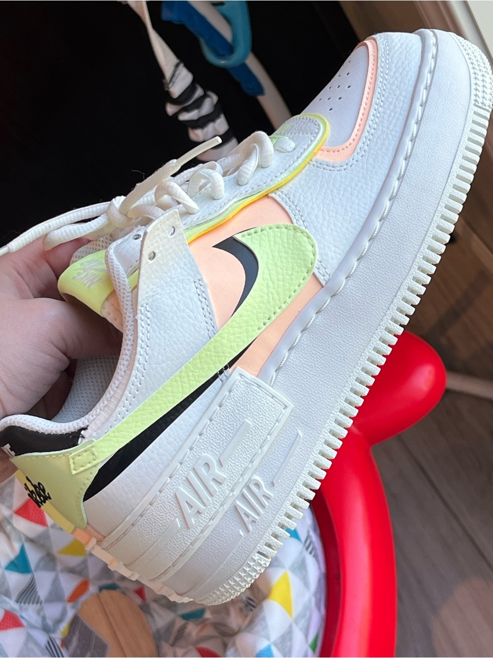 Nike Air Force 1 Shadow “White/Barely Volt/Crimson Tint” (CI0919-107)